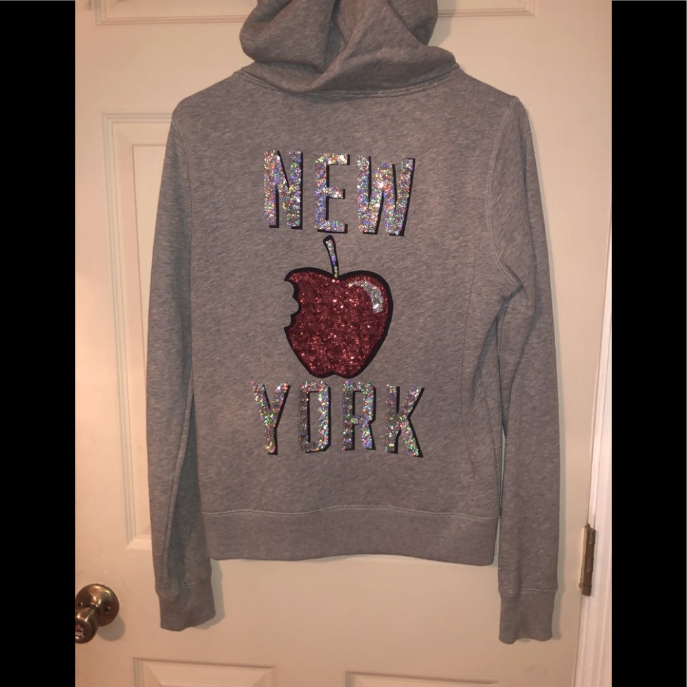 New York big apple sequin hoodie